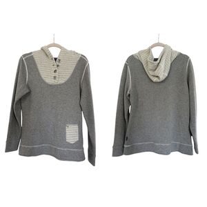 Kuhl Hoodie Womens Medium Chianti Fleece Pullover Wool Sweater Outdoor Gray